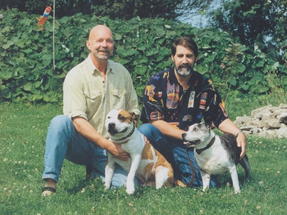 Henk Stelwagen en Wil de Veer met Ch Deofol's Sun-Tzu en Ch Deofol's Yankee