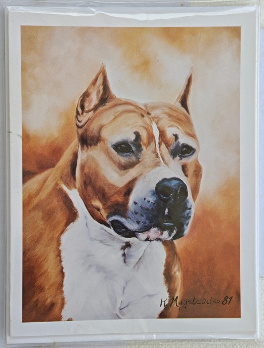 American Staffordshire Terrier Best Friends by Ruth Maystead wenskaarten