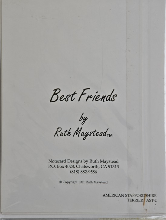 American Staffordshire Terrier Best Friends by Ruth Maystead wenskaarten