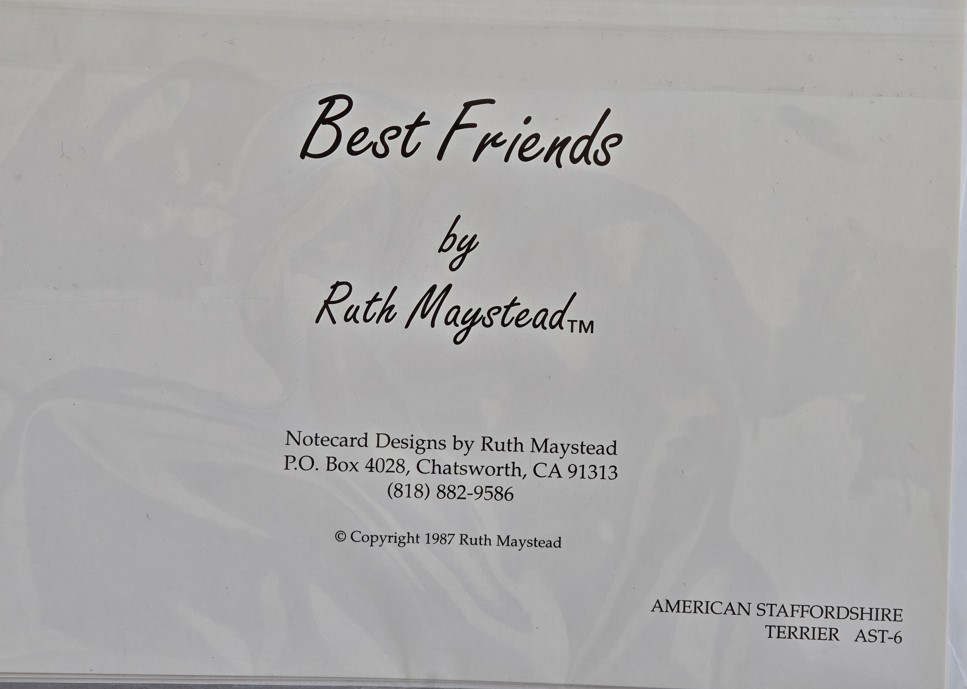 American Staffordshire Terrier Best Friends by Ruth Maystead wenskaarten